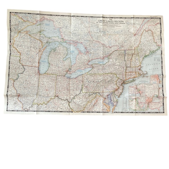 Vintage National Geographic Magazine & Map Insert Great Lakes December 1963 - Picture 5 of 6